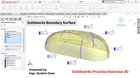 Solidworks Boundary Surface Solidworks Practice Exercise 30