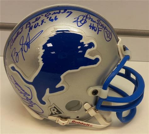 Lot Detail - Detroit Lions Mini Helmet Signed by 7 HOFers