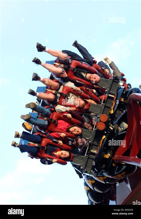 Nemesis Inferno roller coaster at Thorpe Park, Surrey, UK Stock Photo ...