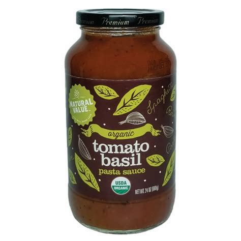 Natural Value Oz Organic Tomato Basil Pasta Sauce Ct Case