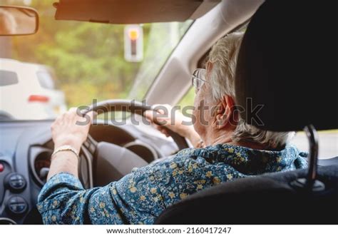 Cheerful Senior Woman Driving Car Old库存照片2160417247 Shutterstock