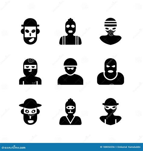 Burglar Icon Or Logo Isolated Sign Symbol Vector Illustration Stock