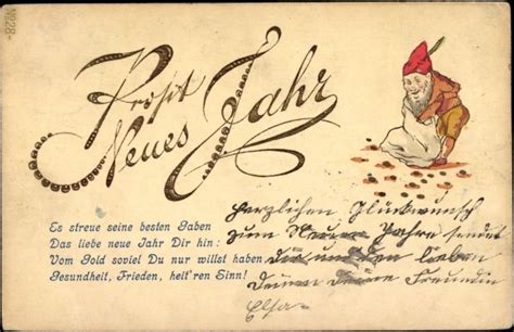 Pr Ge Ansichtskarte Postkarte Gl Ckwunsch Neujahr Zwerg Akpool De