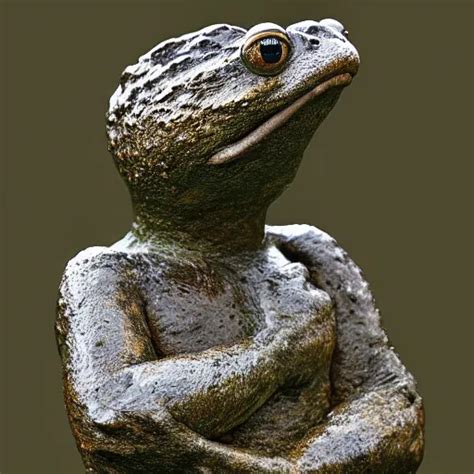 Toad Philosopher The Thinker Swamp Sculpture By Stable Diffusion