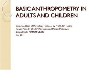 Basic Anthropometry Ppt Ppt