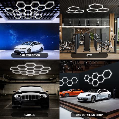 Modern Hexagon Led Garage Light 3 Grids System