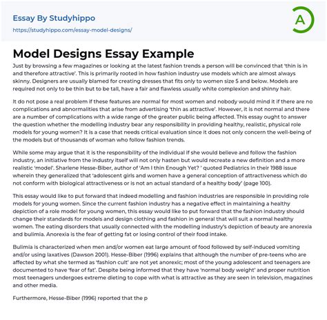 model designs essay  studyhippocom
