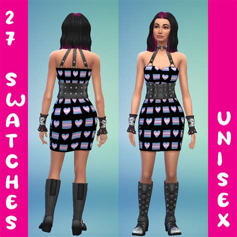 Fc Pride 23 Leather Corset Dress The Sims 4 Create A Sim Curseforge