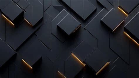 Geometric Shapes With Glowing Edges Dark Background Ideal For An IPhone