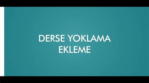 Nuzem Yoklama Ekleme E Itimciler In Youtube