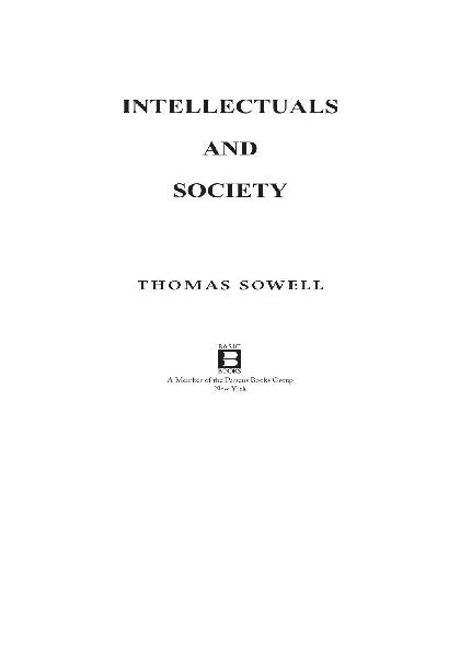 Pdf Intellectuals And Society By Thomas Sowell Z