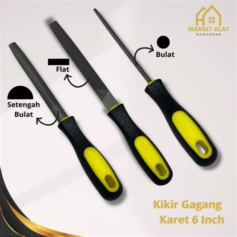 Jual Kikir Besi Gagang Karet 6 Varian Plat Bulat Setengah Bulat