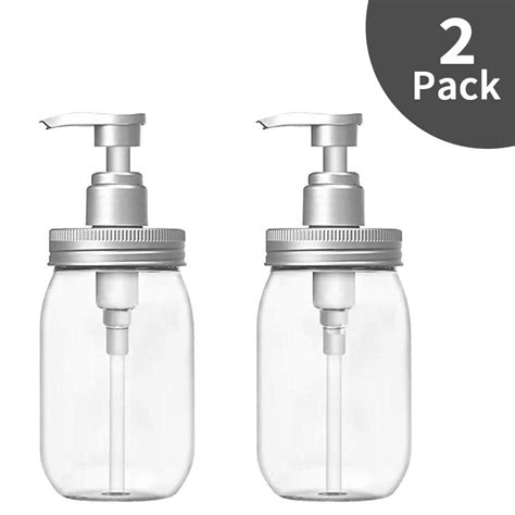 Luvan 16oz Refillable Soap Dispenser, Clear Plastic Pump Bottle ...