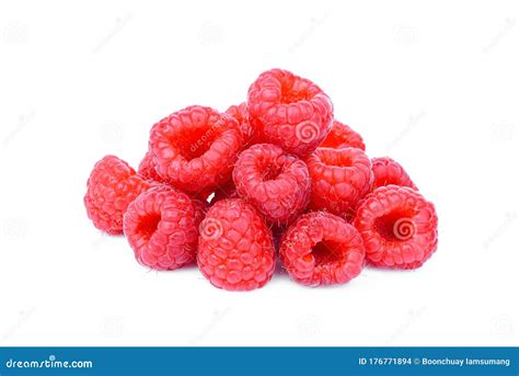 Pile Of Fresh Raspberry Isolated On White Stock Photo Image Of Plant