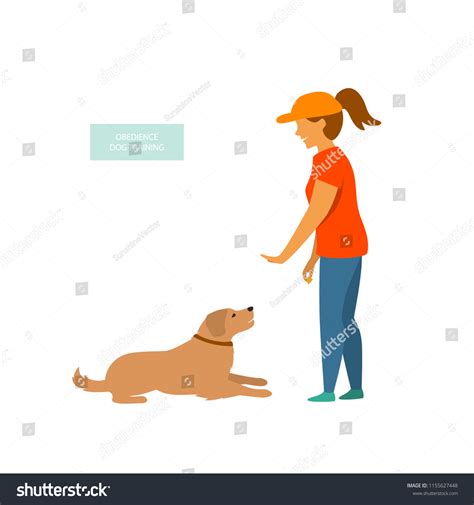 Woman Training Dog Basic Commands Isolated Stock Vector (Royalty Free) 1155627448 | Shutterstock