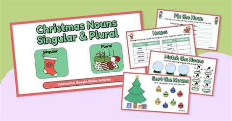 Christmas Interactive Singular And Plural Nouns Teach Starter