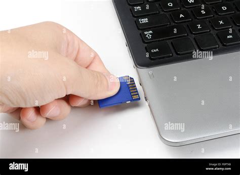 Inserting Sd Card Laptop Hi Res Stock Photography And Images Alamy