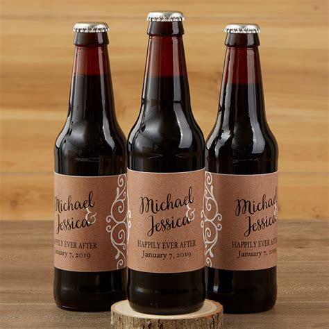 Personalized Beer Bottle Labels And Carrier Rustic Chic Wedding 16849 Beer Bottle Wedding