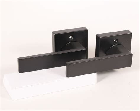 Lisbone Square Rose Door Handle Lever Lock Set Modern Style Toronto