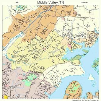 Large Street Road Map Of Middle Valley Tennessee TN Printed Poster