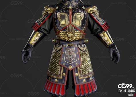 PBR 唐朝 大唐 明光铠 铠甲 武将盔甲 头盔 护甲 将军 大将 元帅大帅 cg模型免费下载 CG99