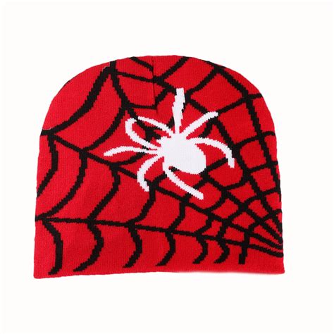 Lolmot Y K Gothic Spider Pattern Wool Knitting Cotton Hat Unisex