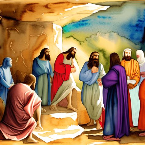 Jesus's Disciples Discover the Empty Tomb Ressurection Watercolor ...