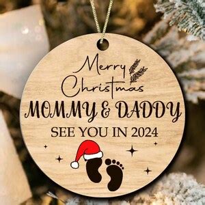 Merry Christmas Mommy And Daddy See You In 2024 Ornament Laser Cut File