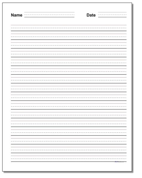 Handwriting Paper Free Printable Blank Handwriting Worksheets Free