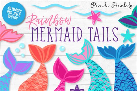 Mermaid Tail Clipart And Vectors By Devon Carlson Thehungryjpeg