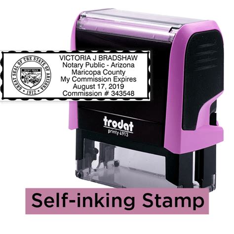 Arizona Notary Pink Stamp Rectangle Simply Stamps