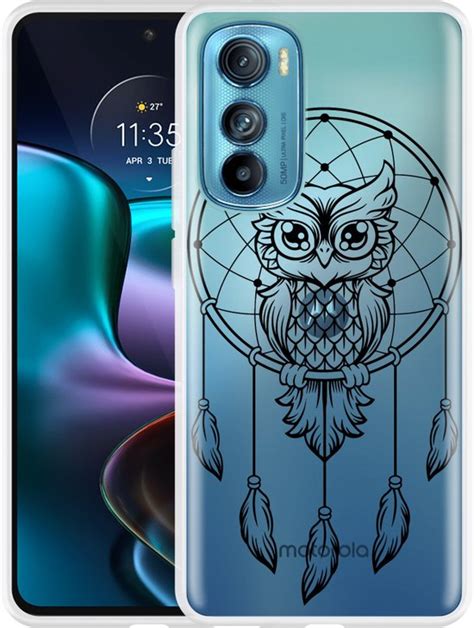 Motorola Edge 30 Hoesje Dream Owl Mandala Black Designed By Cazy Bol