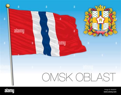 Omsk oblast flag, Russian Federation, vector illustration Stock Vector ...