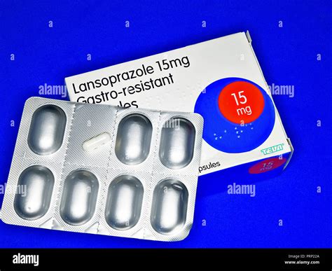 Lansoprazole Medication 15mg Capsules In Sealed Silver Package Stock