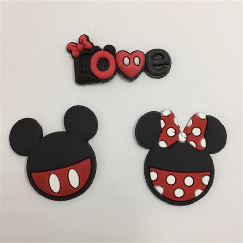 Aplique Emborrachado Símbolo Mickey e Minnie Mouse 6 Unidade