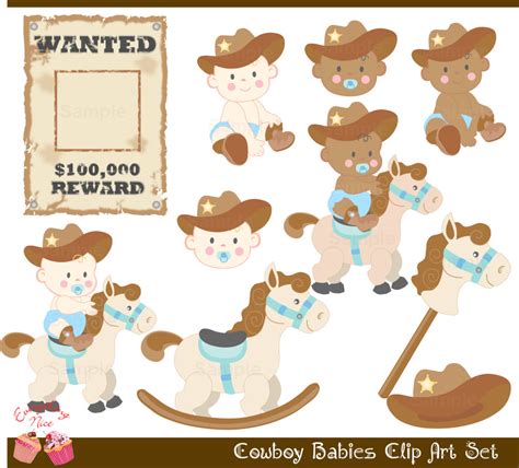 Cowgirl Baby Shower Clip Art