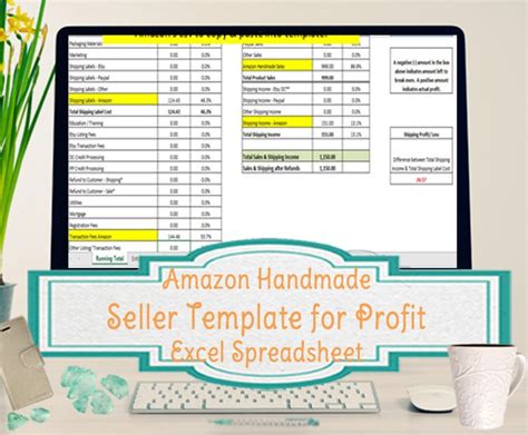 Handmade At Amazon Seller Template Amazon Profit Excel Spreadsheet