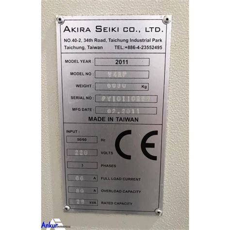 Akira Seiki Taiwan Performa V Xp Vertical Machining Center