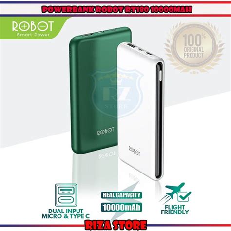 Jual POWER BANK POWERBANK PB ROBOT RT180 10000 MAH DUAL INPUT TYPE C