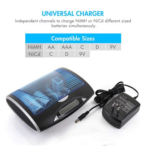 Chargeur Universel Varta LCD Pour AA AAA C D 9V NiMH Chargeur Pile 9v