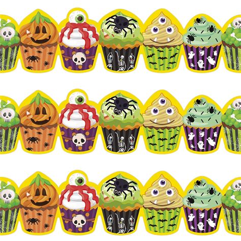 72 Feet Halloween Cupcake Borders Halloween Bulletin Board Borders For