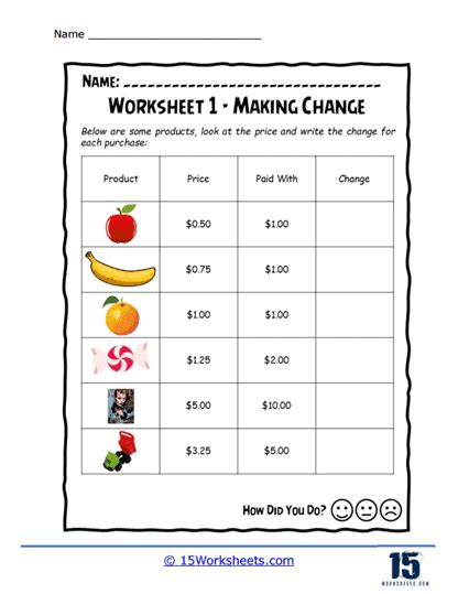 Ks1 Maths Giving Change At The Toy Shop Worksheets Twinkl