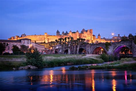 Beautiful view of Carcassonne at night