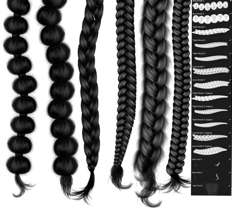 Procreate Braids Brush Set Procreate Hair Brushes Procreate Etsy