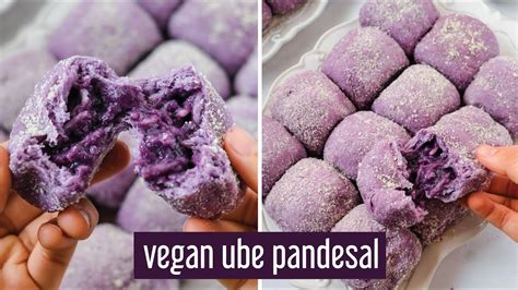 Vegan Ube And Cheese Pandesal Filipino Sweet Bread Rolls With Purple Yam Filling Youtube