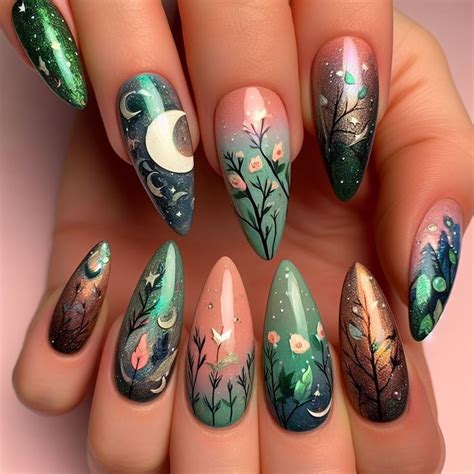 Pin By Katherine Beals On Nails Boho Nails Witchy Nails Fantasy Nails