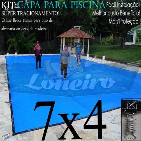 Capa para Piscina Lona de Cobertura e Proteção até 300kg Loneiro