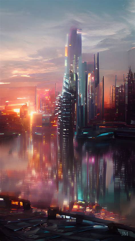 Futuristic City Sunset By Canadragon On Deviantart