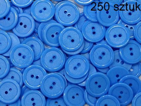 Guziki plastikowe 2 dziurki średnica 20 mm niebieskie op 250sztuk