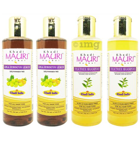 Khadi Mauri Herbal Pack Of Amla Hibiscus Lemon Tea Tree Shampoo